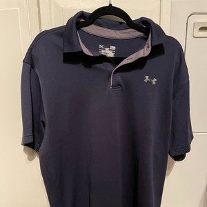 Under Armor large polo shirt Heat Gear Mens Size L Dark Blue Golf